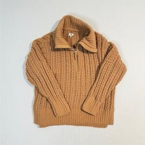 Aerie Cable Knit Sweater in Warm Tan